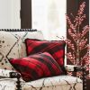 Plaid Pillow (Set of 2) 15"SQ, 20"L x 11.5"H Polyester