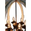 Calder Wooden Orb Shape Chandelier With Metal Chain And Six Bulb Holders; White