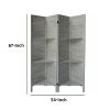 67 Inch Paulownia Wood 4 Panel Divider Screen; Shutter Design; 9 Shelves; Rustic Gray; DunaWest